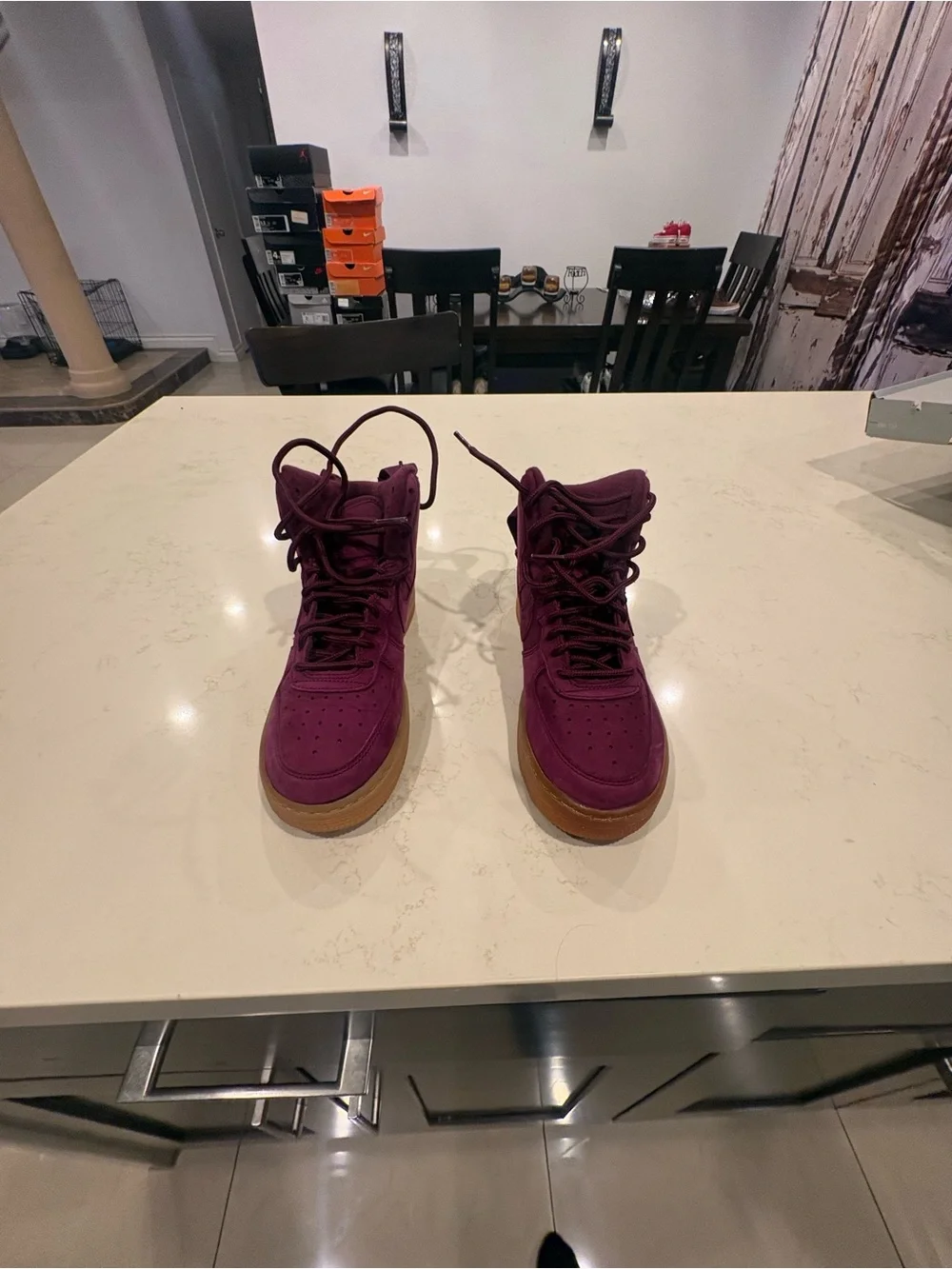 Women’s High-Top Sneakers in Deep Plum with Gum Sole